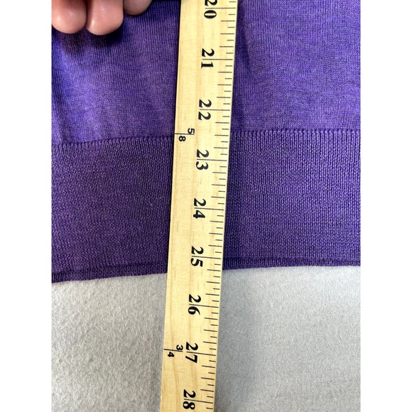 Polo Ralph Lauren Sweater‎ Medium Purple Merino Wool Pullover Long Sleeve Mens - Picture 8 of 13